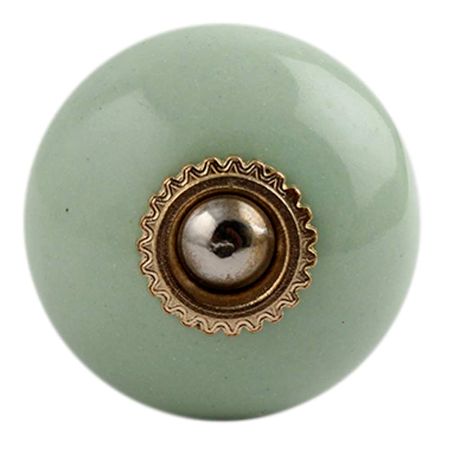 Solid Light Grey Golden Fitting Ceramic Cabinet Knob